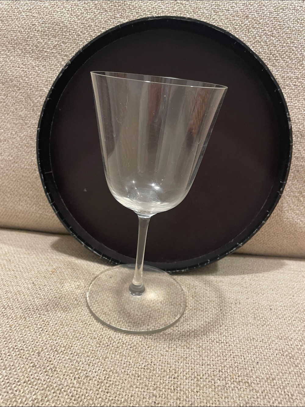 8 Vintage Pottery Barn Clear Crystal Wine Glass - Clear